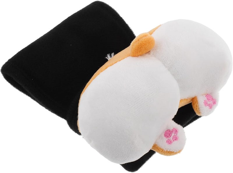 Corgi Plush Shift Lever Cover and Handbrake Protector Set, Universal Cute Car Accessories, Soft Fuzzy Gear Shift Knob Hoodie, Interior Decoration for Auto - Image 1