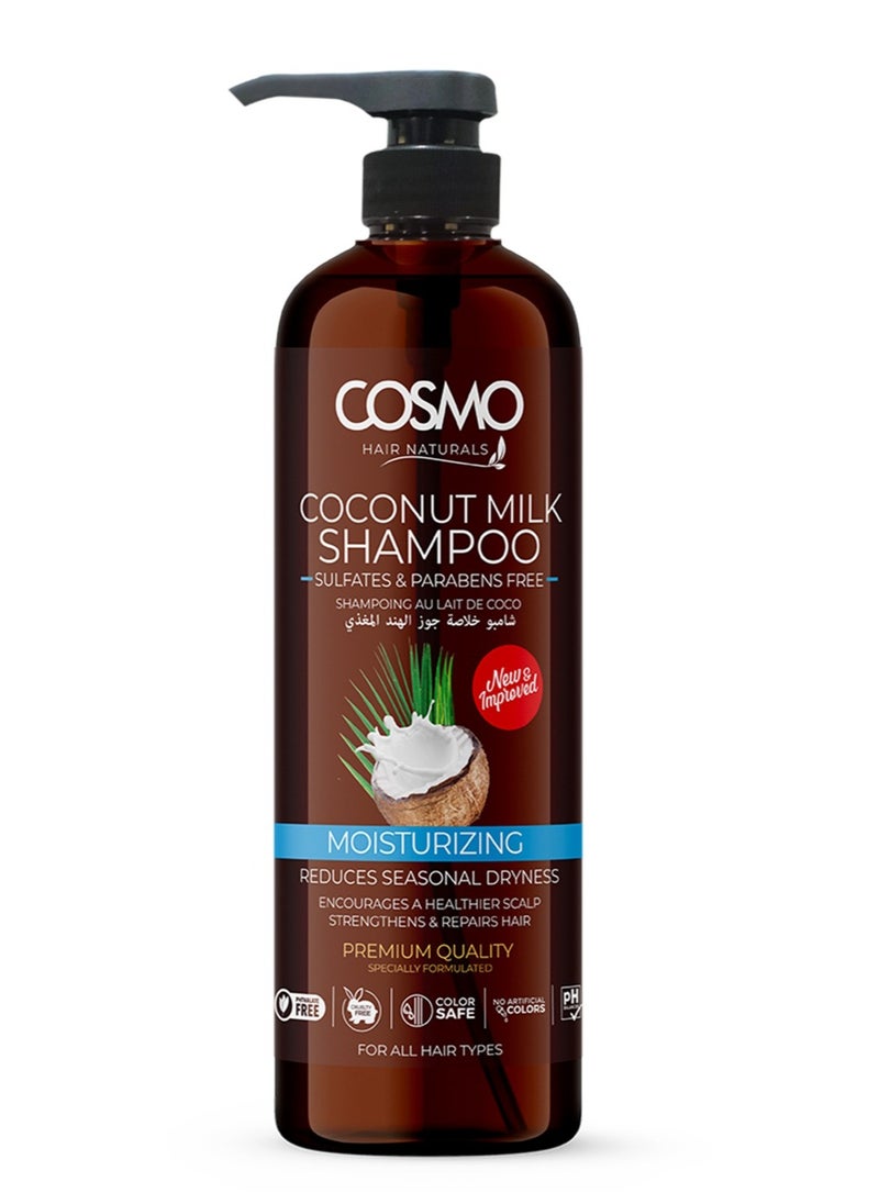 COSMO - Coconut Milk Shampoo Moisturizing  Free Of Sulfates And Parabens 1000 Ml - Image 1