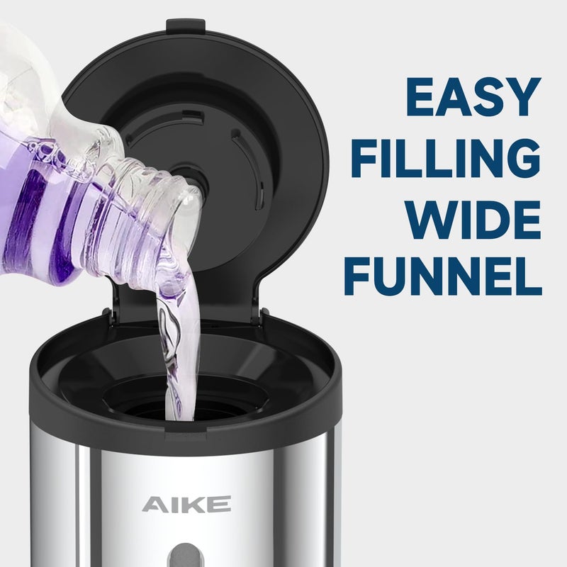 AIKE Wall-Mount Automatic Liquid Soap Dispenser 27oz Large Capacity Polished Stainless Steel Finish Model AK1205 - Image 3