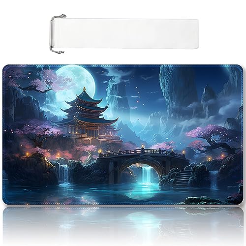 DAUXID Premium Stitched MTG Playmat with Zones and NonSlip Rubber Backing TCG Play Mat for MTG and Other Card Games Colorful Design with Vintage Look and Feel DKT 117No Zones - Image 1