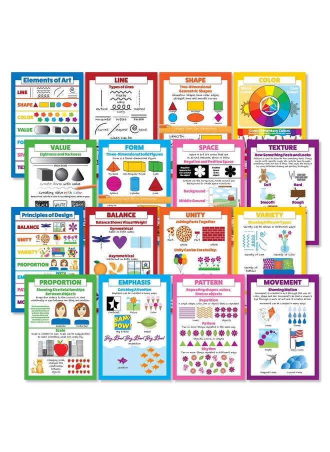 Palace Learning Palace Learning Elements of Art & Principles of Design 16 Poster Set (PAPER, 13 x 19)  - Image 1