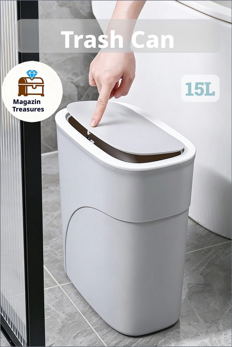 Trash Can 15.5L with Push Lid - Image 1