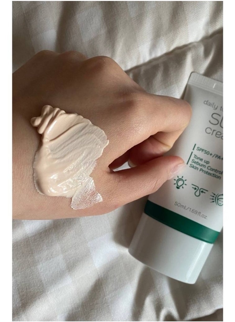 PRRETI - Pretty - Daily Tone Up Cica - Lightweight Brightening & Wrinkle Reducing Sunscreen SPF50 - 50 ml - Image 1