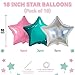 Biapian Pink and Teal Blue Star Foil Balloons 10PCS Laser Silver Foil Stars Shape Balloon 18 Inch Metallic Turquoise Stars Balloons Helium for Girls Women Birthday Mermaid Baby Shower Party Decoration - Image 4