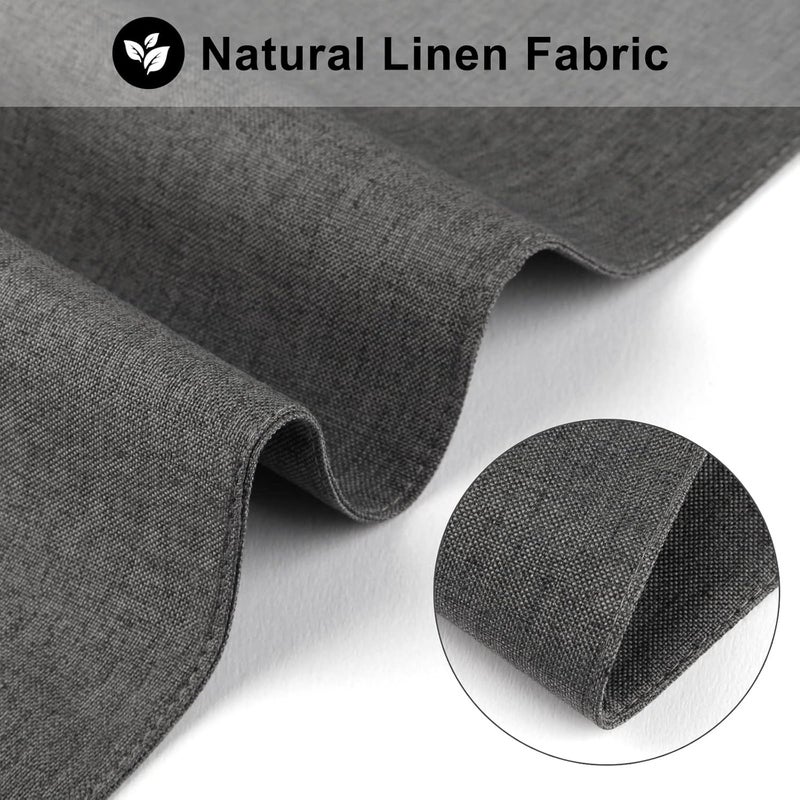LANDVIEW Cloth Placemats Set of 6, Cotton Linen Blend Machine Washable Durable Linen Table Mats, Heat Resistant Placemats Wrinkle Free Place Mats for Dining Table, Easy to Clean (Dark Grey, 6) - Image 3