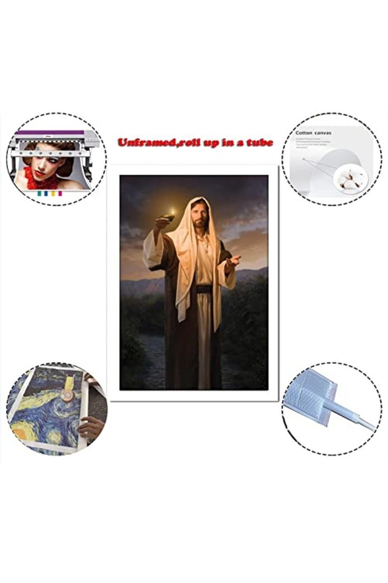 FireDeer Catholic Jesus Poster Print On Canvas Painting Christian God Pictures for Living Room No Frame (Kindly Light, 8x12inch) - Image 2