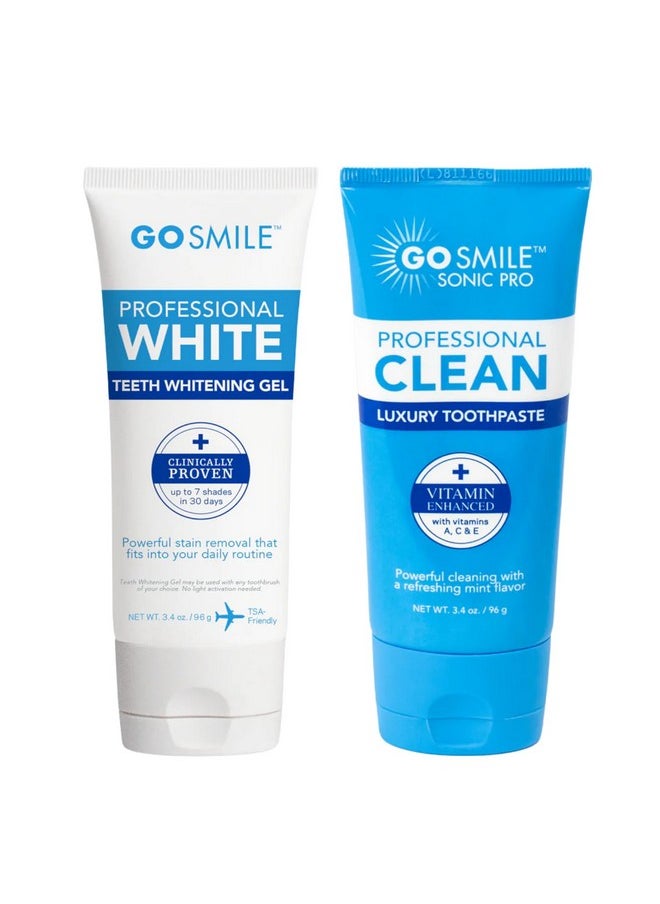 Go Smile - Professional Teeth Whitening Gel & Luxury Toothpaste - Teeth Whitener & Stain Remover Self Care Gifts, No Added Sensitivity - Travel Size For Gift Basket Or Stocking Stuffers, Mint 3.4Oz - Image 1