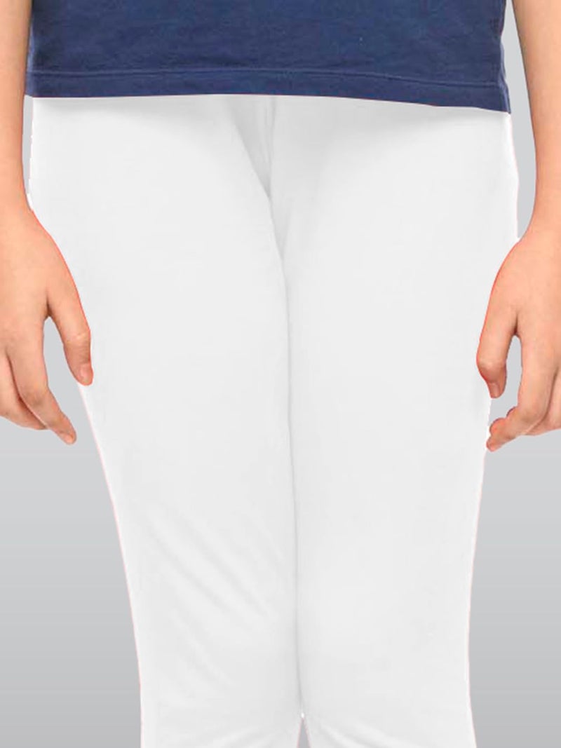 Lyra Girl's Cotton Leggings (Pack of 2) KL_2PC_White & Black_13-14 Years - Image 4
