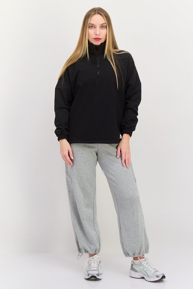 Adidas جاكيت تدريب كامل بسحاب للنساء، أسود - Image 4