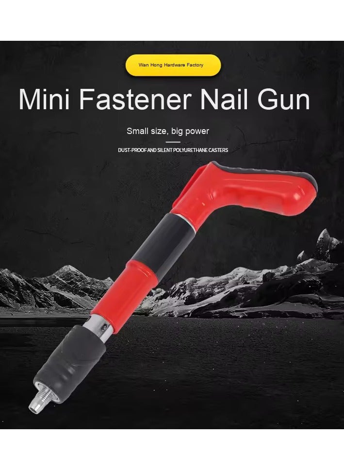 أداة تثبيت المسامير على الحائط مع 5 قطع مسامير دائرية، أداة مسدس مسامير فولاذية يدوية، مسدس مسامير خرسانية، آلة صغيرة محمولة لإطلاق المسامير مع صندوق أدوات - أحمر - Image 2