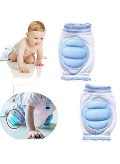 BabyGo Baby Knee Pads 1 Pairs Elastic Anti Slip Breathable Protector For Crawling (Blue)  - Image 3