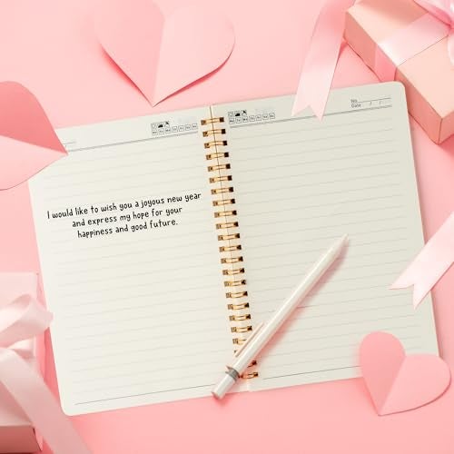 CNhoqc Pink Spiral Journal Notebook - 2 Pcs Pink Bow Cherry Watercolor Aesthetic College Ruled Lined Pages Hardcover Spiral Bound Journal Subject Notebook Work School Note Taking Removable Dividers - Image 4