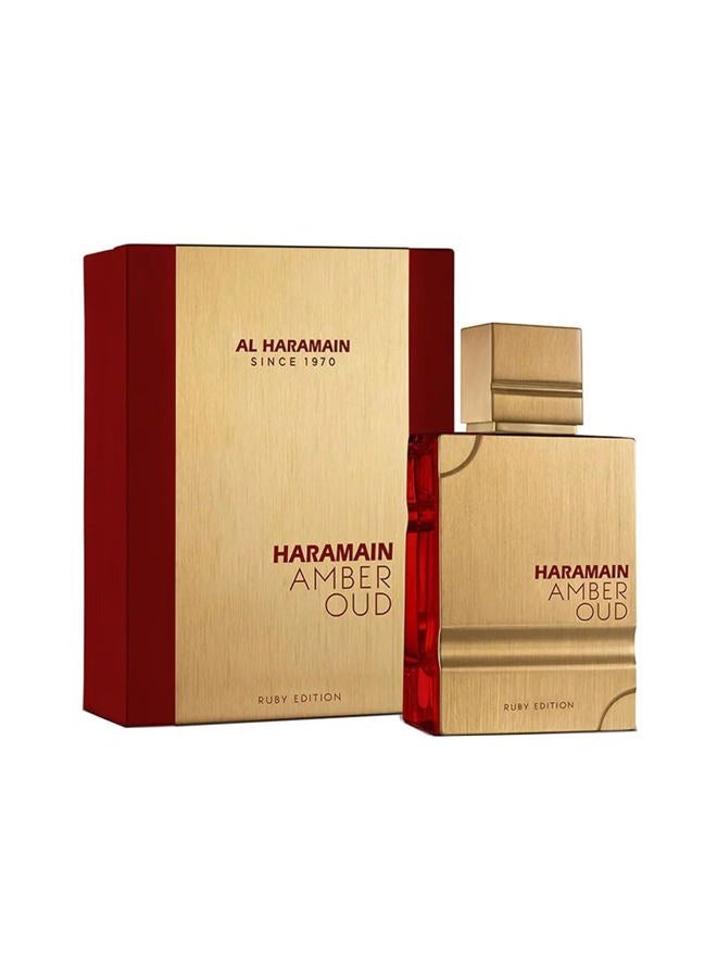 Al Haramain عطر أمبر عود رuby إيديشن بخاخ 60 مل (2 أونصة) - عطر عربي للجنسين للنساء والرجال، عطر أمبر طويل الأمد برائحة غنية وفاخرة - Image 1