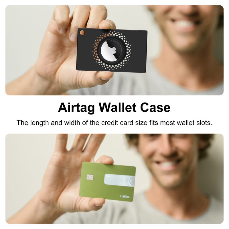 CITYWAY [2 Pack] for Airtag Wallet Holder, Slim Thin Airtag Wallet Card, Credit Card Size Wallet Case Holder for AirTag for Purse, Handbag, Clutch, Wristlet (Black)  - Image 4