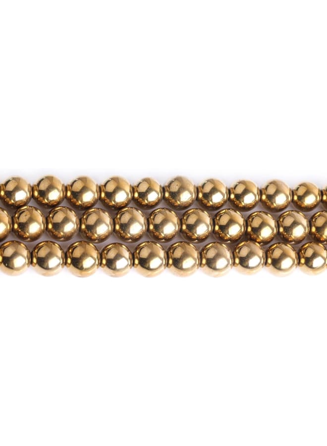 Natural 14mm Non-Magnetic Gold Metallic Coated Hematite Round Gemstone Semi Precious Loose Beads for Jewellery Making 15'' - Image 5