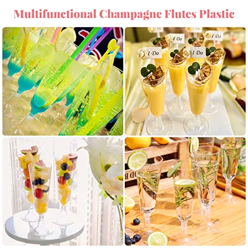 SUREHOME Plastic Champagne Flutes 200 Pack Champagne Glasses Disposable Mimosa Glasses 5 Oz Crystal Clear Plastic Flutes for Party Drinking Cocktail Cups Acrylic Wedding Toasting Glasses Flutes Bulk - Image 5