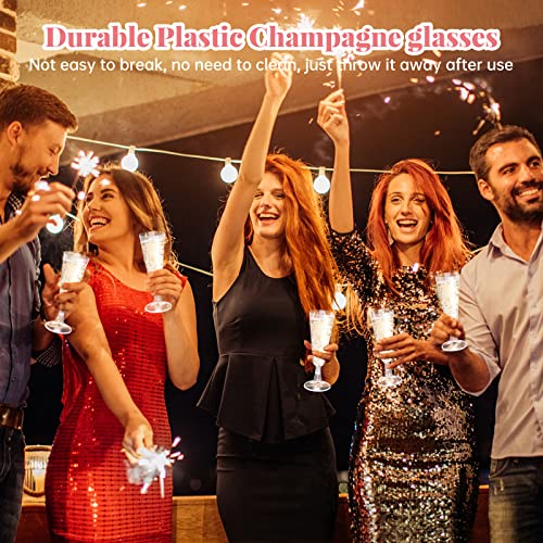 SUREHOME Plastic Champagne Flutes 200 Pack Champagne Glasses Disposable Mimosa Glasses 5 Oz Crystal Clear Plastic Flutes for Party Drinking Cocktail Cups Acrylic Wedding Toasting Glasses Flutes Bulk - Image 2