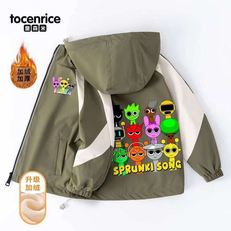 New Sprunki Festival Box Clothes Children'S Fleece-Lined Clothes Winter Waterproof Windproof Jacket For Boys And Girls - Image 5