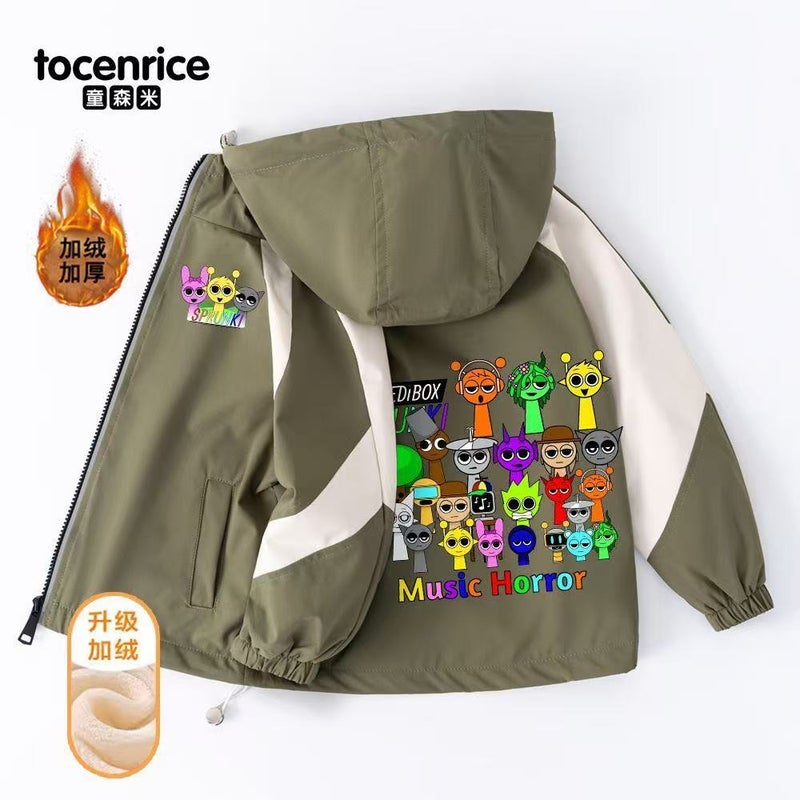New Sprunki Festival Box Clothes Children'S Fleece-Lined Clothes Winter Waterproof Windproof Jacket For Boys And Girls - Image 3
