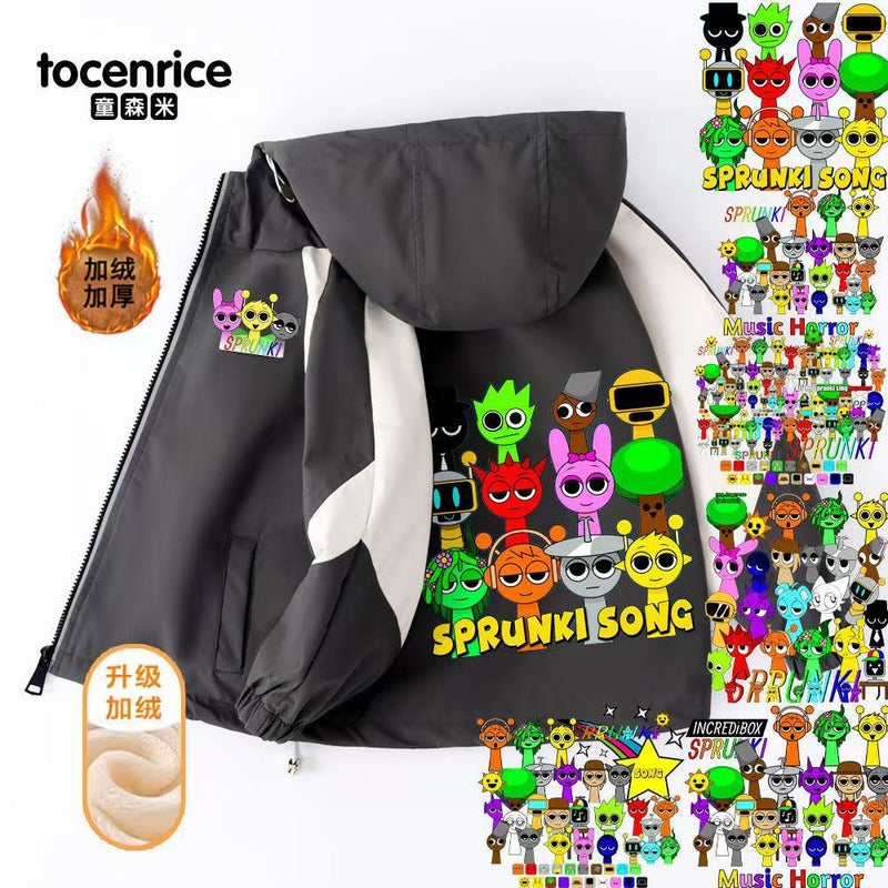 New Sprunki Festival Box Clothes Children'S Fleece-Lined Clothes Winter Waterproof Windproof Jacket For Boys And Girls - Image 2