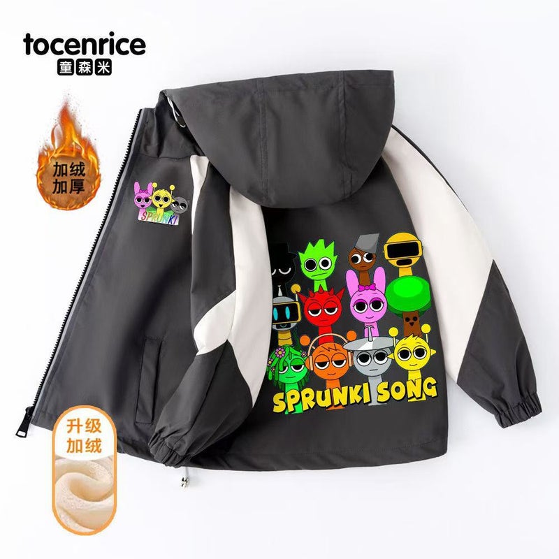 New Sprunki Festival Box Clothes Children'S Fleece-Lined Clothes Winter Waterproof Windproof Jacket For Boys And Girls - Image 1