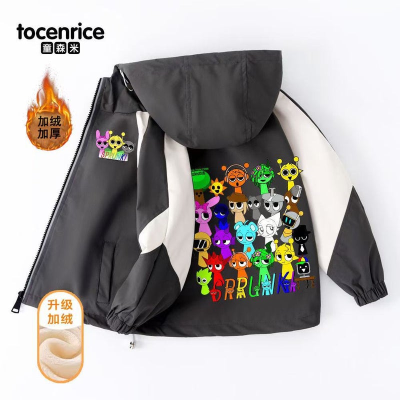 New Sprunki Festival Box Clothes Children'S Fleece-Lined Clothes Winter Waterproof Windproof Jacket For Boys And Girls - Image 4
