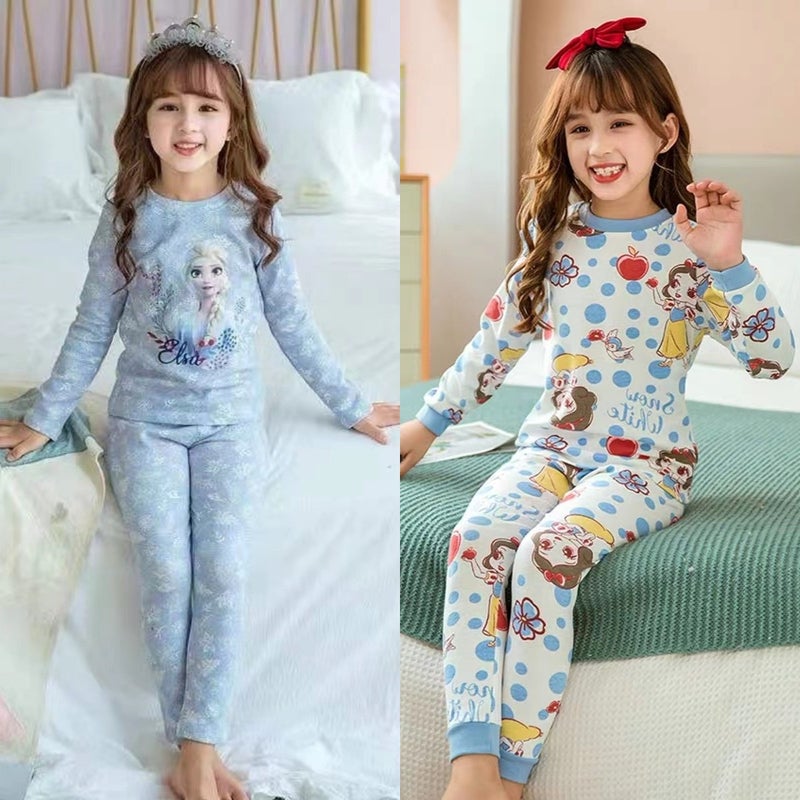 Children'S Autumn Clothes Long Trousers Home Clothes Warm Suit Girls' Long Sleeve Trousers Underwear Suit Children'S Pajamas Home Clothes - Image 2