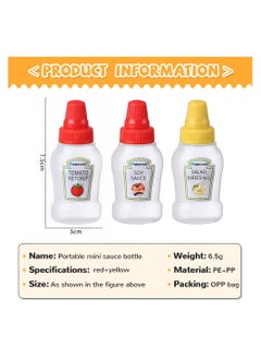 3 Pcs 25ml Dressing Bottle Mini Tomato Salad Bottle Small Dressing Container Seasoning Storage Bottle Dressing Separately Tank
