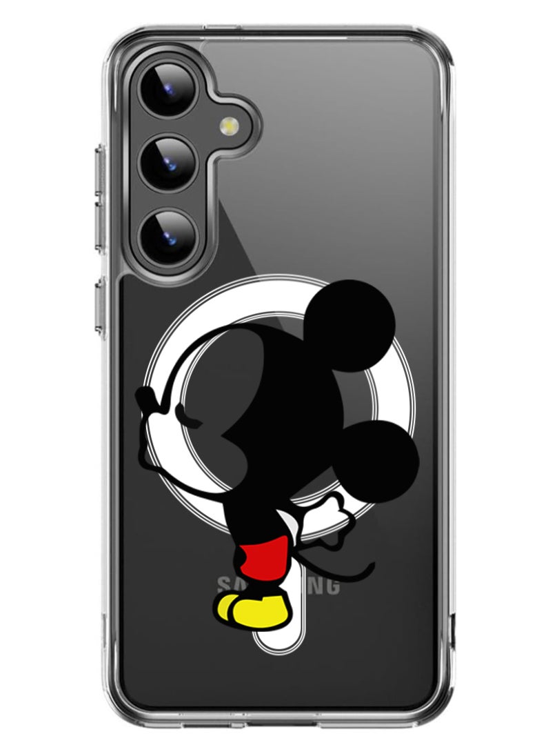 Theodor Magnetic Case for Samsung Galaxy S24 Plus 6.7-inch Compatible with MagSafe Wireless Charging, Shockproof Phone Bumper Cover Mickey Kissing - Image 1