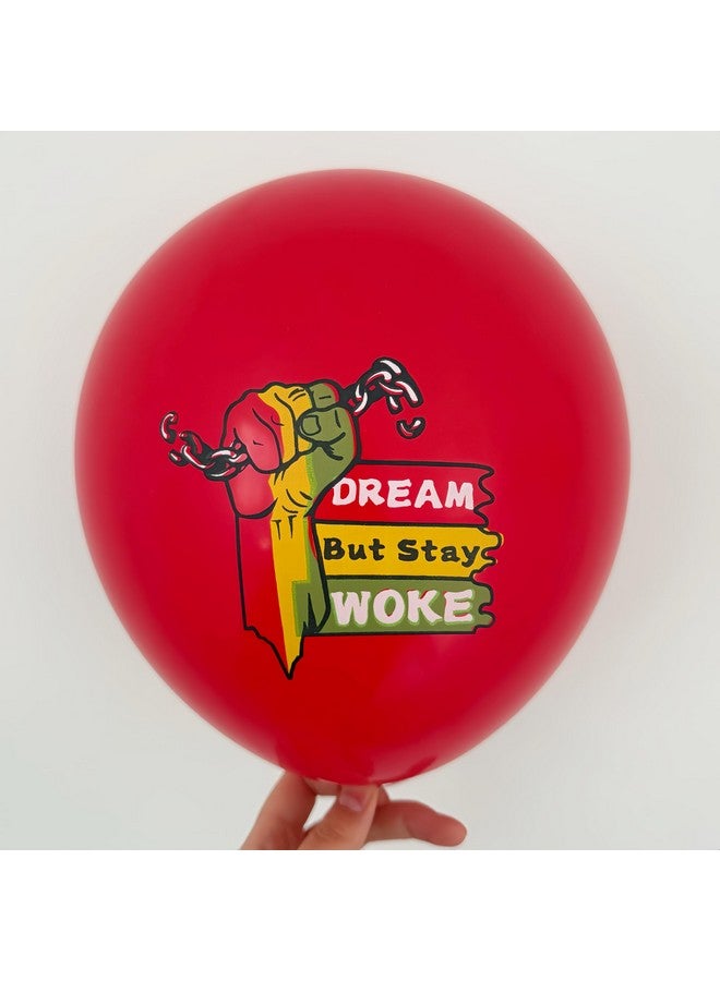 CYMYLAR CYMYLAR 40Pcs Juneteenth/Freedom Day Black History Balloons (Black/Yellow/Red/Green) - African Style Graphics - 10 Each Color, 40 Total Latex Balloons + Accessories  - Image 5