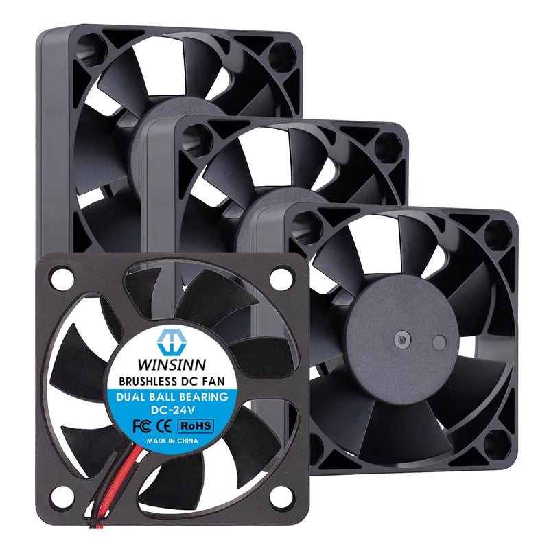 WINSINN 50mm 24V Fan - Dual Ball Bearing 6500 RPM 5015 Cooling Fan Replacement for 3D Printer/Power Supplies/DIY Projects, 30cm Cable with XH2.54-2PIN, Brushless 50x15mm (4Pcs) - Image 5