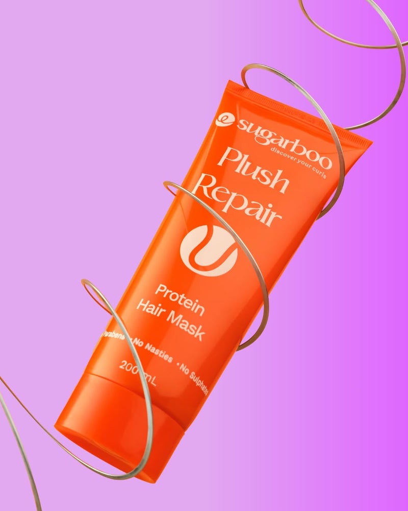 SugarBoo Curls Plush Repair Protein Hair Mask | Deep Conditioning Treatment | Vegan & Sulfate-Free | 200ml - Image 3