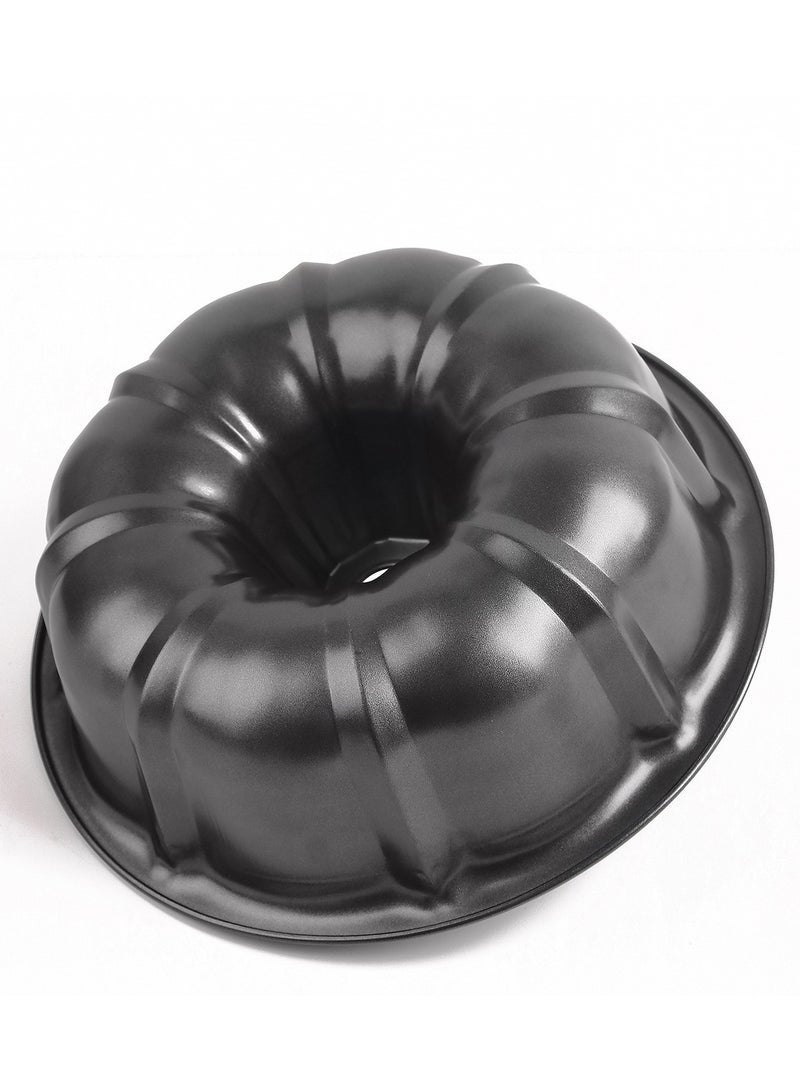 كيلا عبوتان من قوالب الكيك، قالب أنبوبي مزخرف من الفولاذ الكربوني، قالب كيك غير لاصق من جوجلهوبف، صينية خبز دائرية متوسطة الحجم للكعكات المنزلية، الجيلي، الجيلاتين - 24×6 سم و26×7.5 سم - Image 5