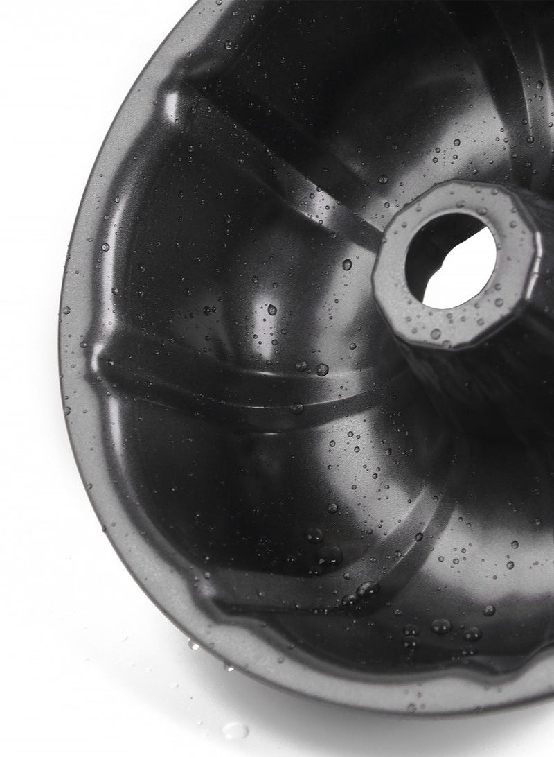 كيلا عبوتان من قوالب الكيك، قالب أنبوبي مزخرف من الفولاذ الكربوني، قالب كيك غير لاصق من جوجلهوبف، صينية خبز دائرية متوسطة الحجم للكعكات المنزلية، الجيلي، الجيلاتين - 24×6 سم و26×7.5 سم - Image 4