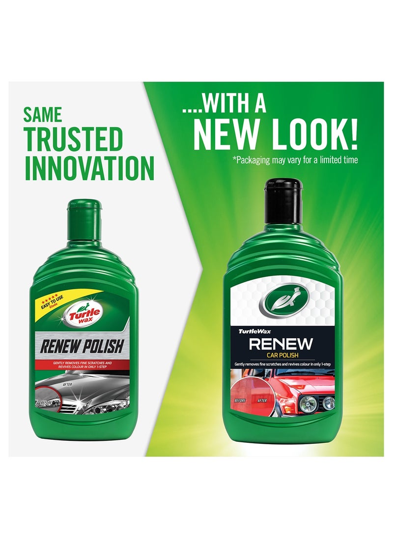 TURTLE Renew Polish 500ml Gently Removes Fine Scratches Revives Color Car Polish Turtle Wax  - Image 1