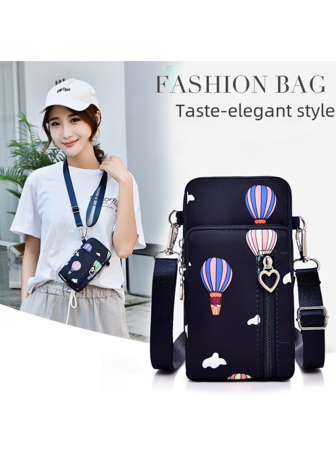 Generic Women's Mini Crossbody Cellphone Bag Style Coin Purse Korean Version Small Vertical Sports Arm Bag Neck Pouch-Color:Small Dark Blue Balloon - Image 2