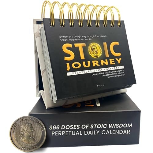 MESMOS 366 Daily Stoic Calendar, Inspirational Gifts for Men, Father's Day Gifts for Dad, Daily Affirmations Office Desk Decor for Men, Motivational Self Care Office Desk Accessories - Image 1