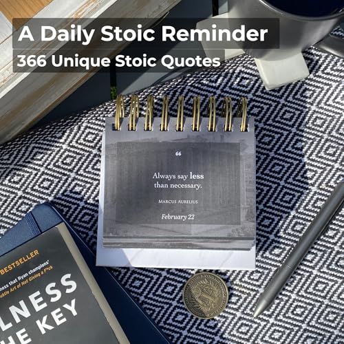 MESMOS 366 Daily Stoic Calendar, Inspirational Gifts for Men, Father's Day Gifts for Dad, Daily Affirmations Office Desk Decor for Men, Motivational Self Care Office Desk Accessories - Image 2