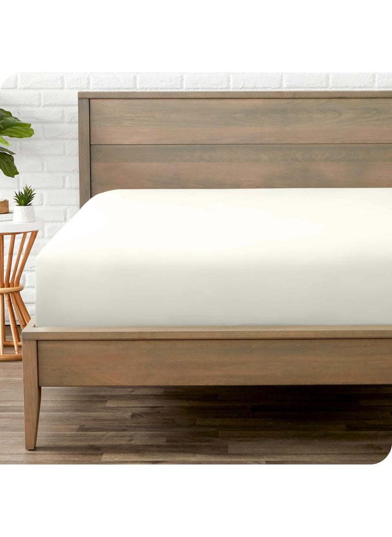 Bare Home Bare Home Fitted Bottom Sheet Split Head Flex King Size - Premium 1800 Microfiber - Ultra-Soft Hotel Luxury - Deep Pocket - Durable - Long Lasting (Split Head Flex King  Cream)  - Image 1