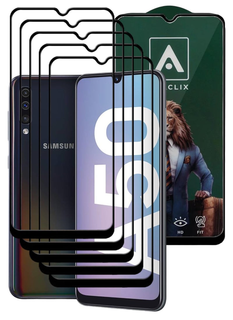 ACLIX 5 Pieces Antistatic ESD Dustproof Premium Quality High Definition Tempered Glass Screen Protector Designed For Samsung Galaxy A50 - Image 1