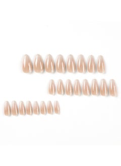 JOSQUEWNN Brown Ombre French Fake Nails,Press On Nails Cold Tone 3D Water Drop Shell Nail Art, Almond Shaped Artificial Nails,24Pcs,Fake Acrylic Nails With Glue Kit.  - Image 3