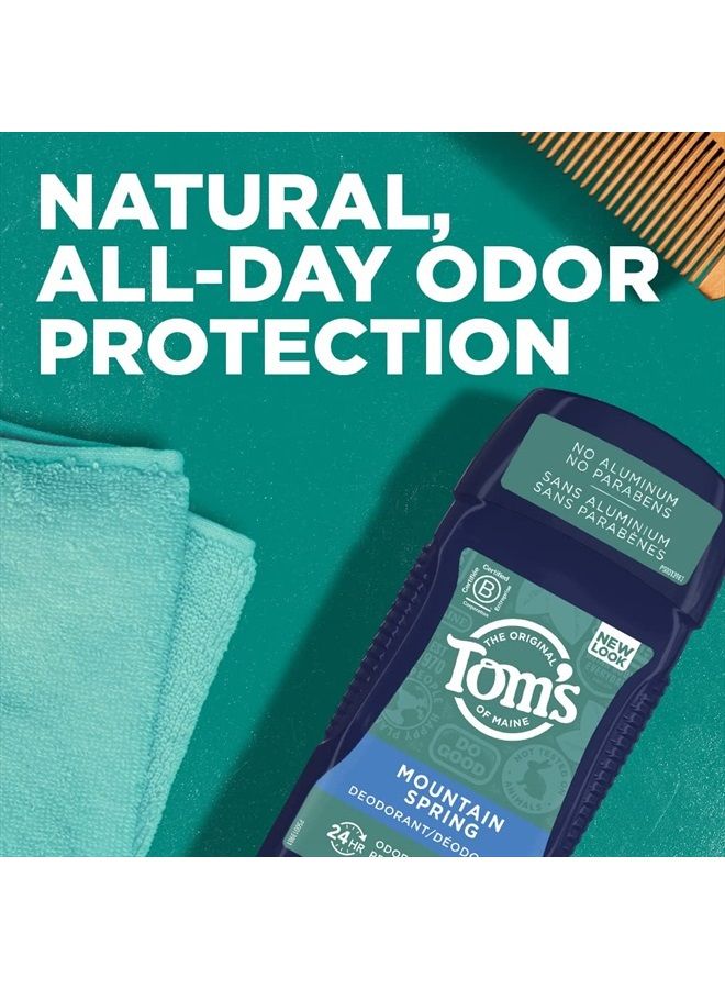 Tom's of Maine مزيل عرق طبيعي طويل الأمد خالٍ من الألومنيوم للرجال، ماونتن سبرينج، 2.8 أونصة (قد يختلف التغليف) - Image 2