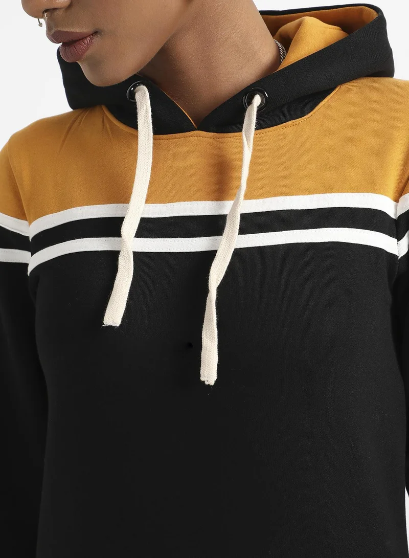 Pinacolada  Women's Multicolour Colourblock Hoodie Dress With Ribbed Hem for Women | Best Price UAE