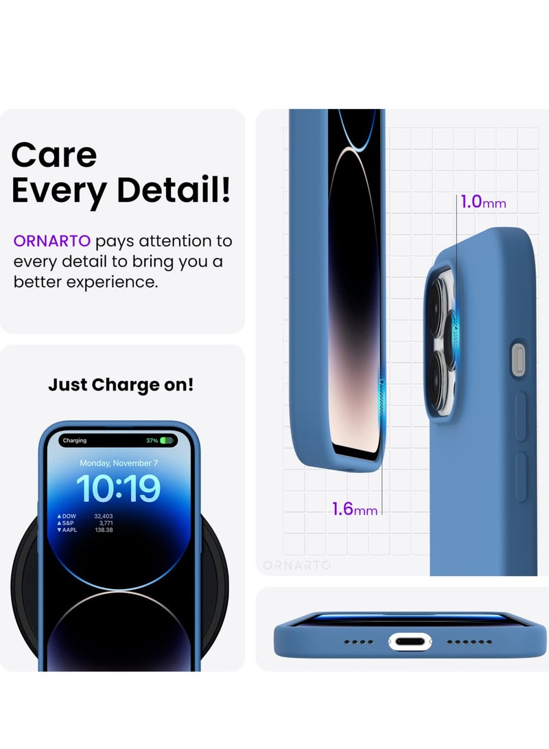 BORTONY iPhone 14 Pro Case Liquid Silicone Anti Scratch Anti Fingerprint Soft Silky Touch Shockproof Protective Cover for Apple iPhone 14 Pro - Image 3