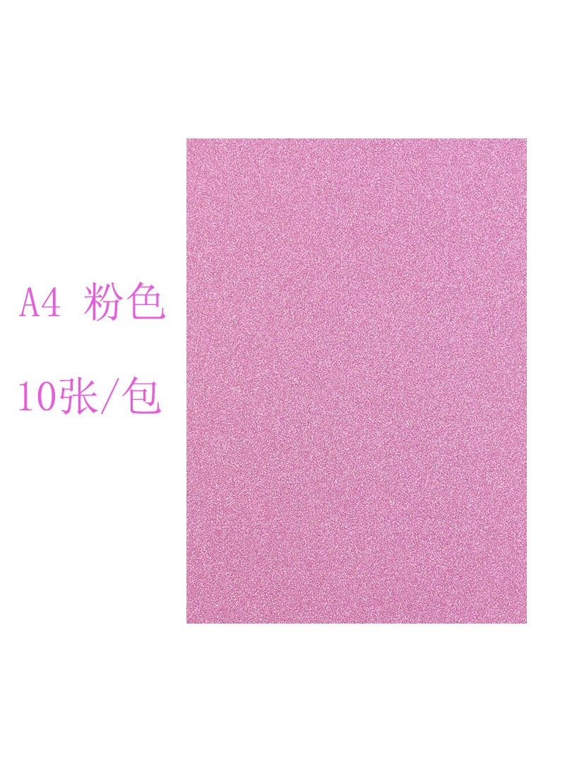Generic Glitter A4 Cardstock 250g DIY Craft Color Embossed Paper 250g pink pack [10]] 