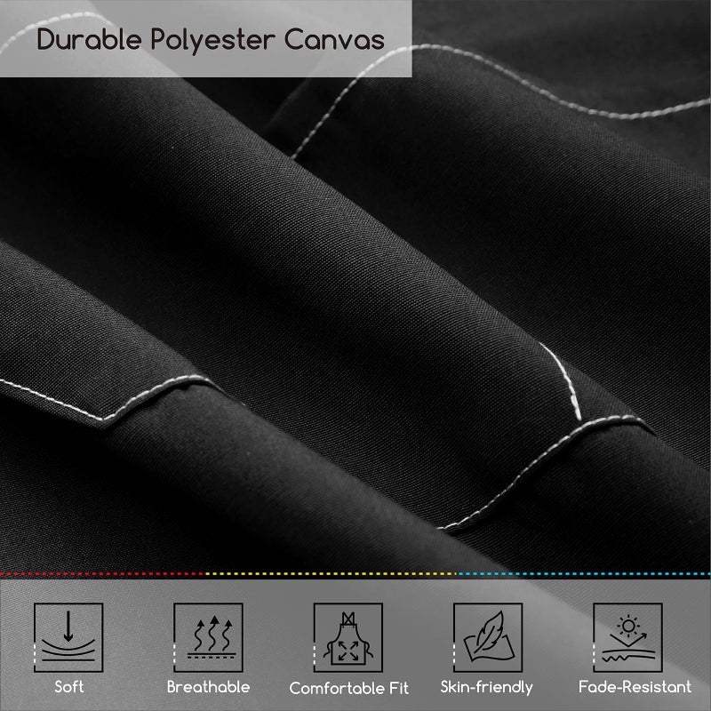 MEEDEN Painting Apron for Men Women: Adjustable Cross Back Waterproof Polyester Canvas Art Apron with 3 Pockets - Artist Apron for Acrylic Oil & Watercolor Painting, Gardening, Cooking - Black - Image 5