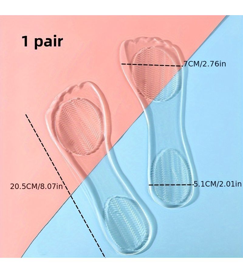 Women 3 4 Silicone Insoles Transparent Super Soft Comfortable Anti Slip Pads Self Adhesive Shoe Inserts For High Heels Sandals Leather Shoes - Image 2