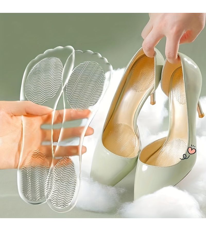 Women 3 4 Silicone Insoles Transparent Super Soft Comfortable Anti Slip Pads Self Adhesive Shoe Inserts For High Heels Sandals Leather Shoes - Image 1