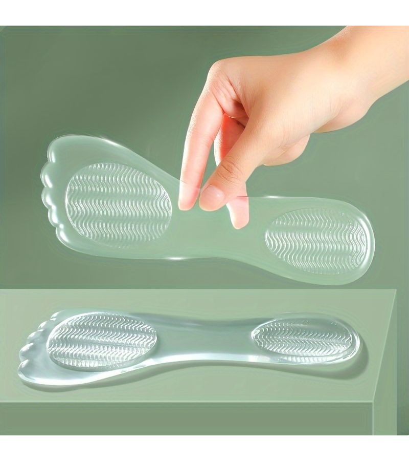 Women 3 4 Silicone Insoles Transparent Super Soft Comfortable Anti Slip Pads Self Adhesive Shoe Inserts For High Heels Sandals Leather Shoes - Image 3