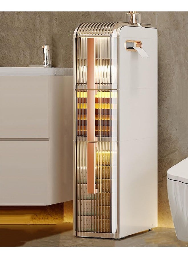 FLYROAD 3 Tier Plastic Drawers Cabinet Bathroom Storage Box Toilet Storage box with Wheels  - Image 1